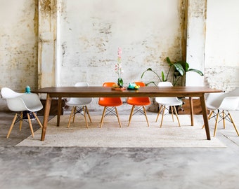 Large Black Walnut Dining Table, Seats 10. Handmade in Ohio.