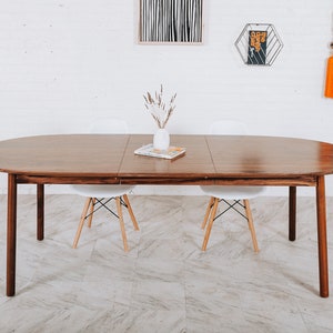 Oval dining table, Extendable dining Table | Handmade In OH With Solid Walnut, Customizable. Available in Other Woods