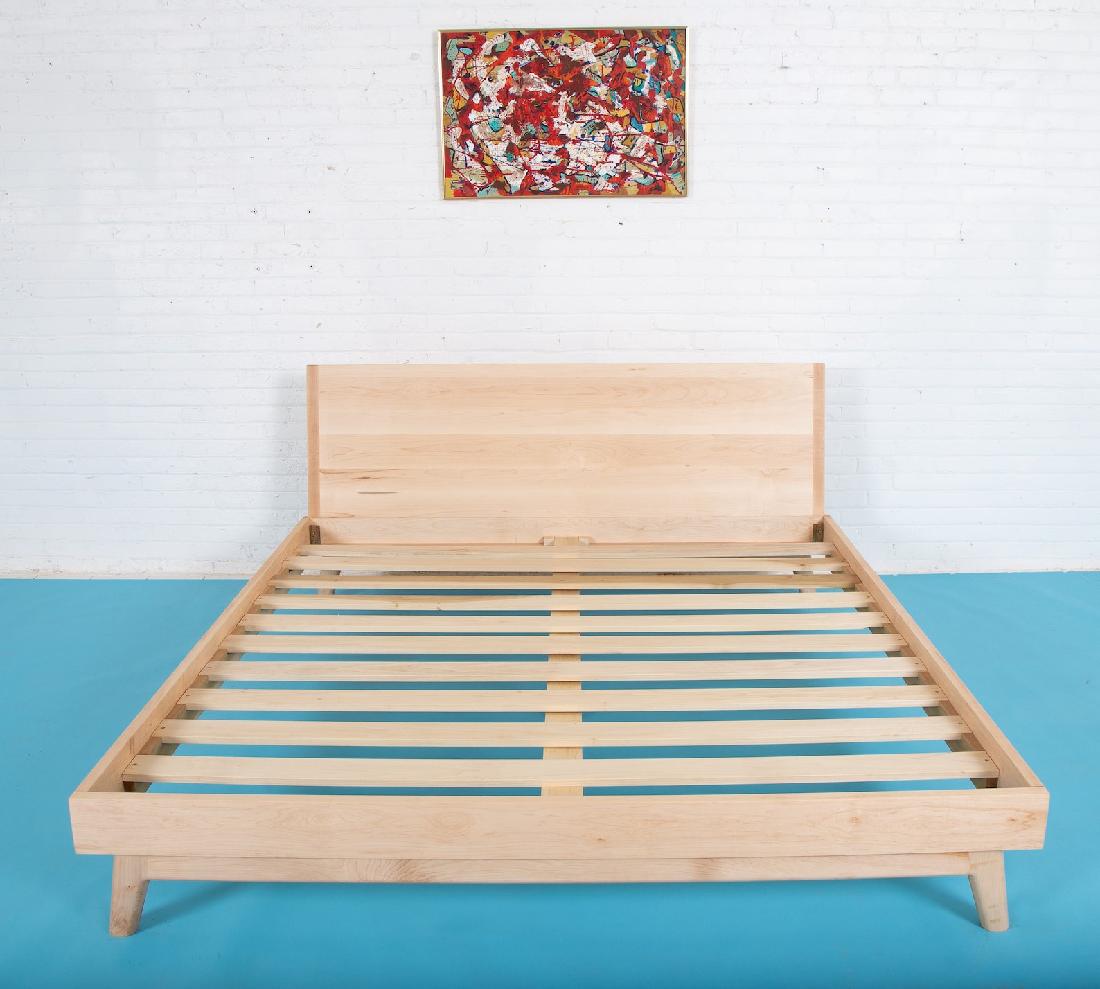 Scandi Bed Frame Japandi Platform Bed Modern Walnut Bed Etsy
