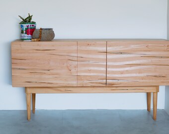 The Miriam "Wavy" Splated Maple Credenza