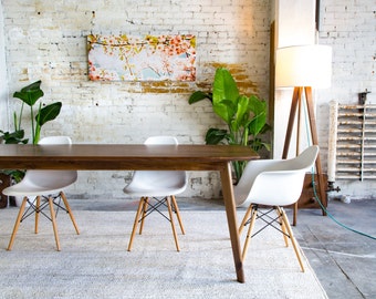 Mid Century Dining Table, Black Walnut Dining Table| Handmade In Ohio With Solid Walnut