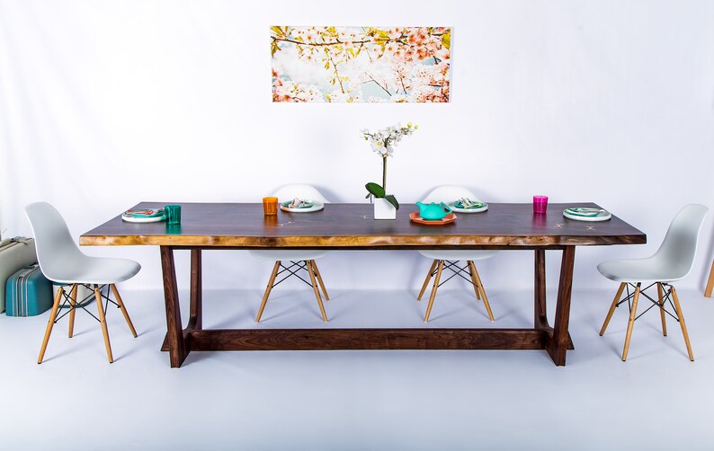 Live Edge Walnut Dining Table The Prima Handmade In OH With Solid Walnut, Customizable. Available in Other Woods image 10