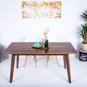 Modern Dining Table Handmade In Ohio With Solid Walnut image 1