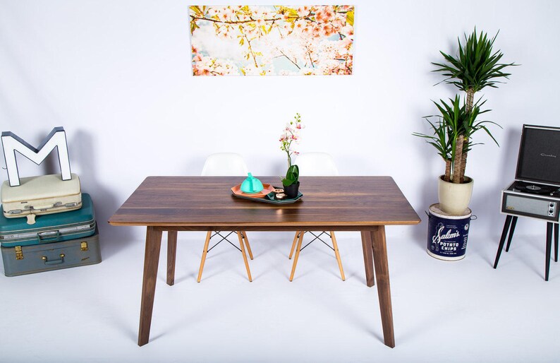 Modern Dining Table Handmade In Ohio With Solid Walnut image 1