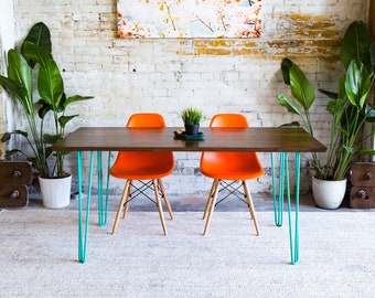 Hairpin Leg Table| Handmade In Ohio With Solid Walnut