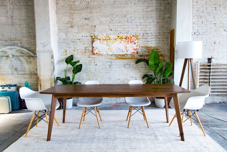 Mid Century Modern Dining Table Room Walnut Farmhouse The Santa Monica Bohemian Decor Mad Men
