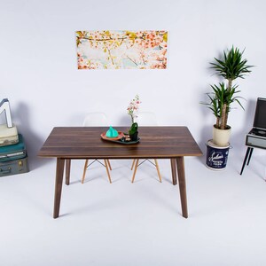 Modern Dining Table Handmade In Ohio With Solid Walnut image 4