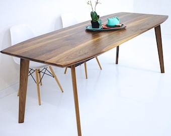 Danish Modern Walnut Table| Modern Handcrafted Solid Wood Furniture by Moderncre8ve