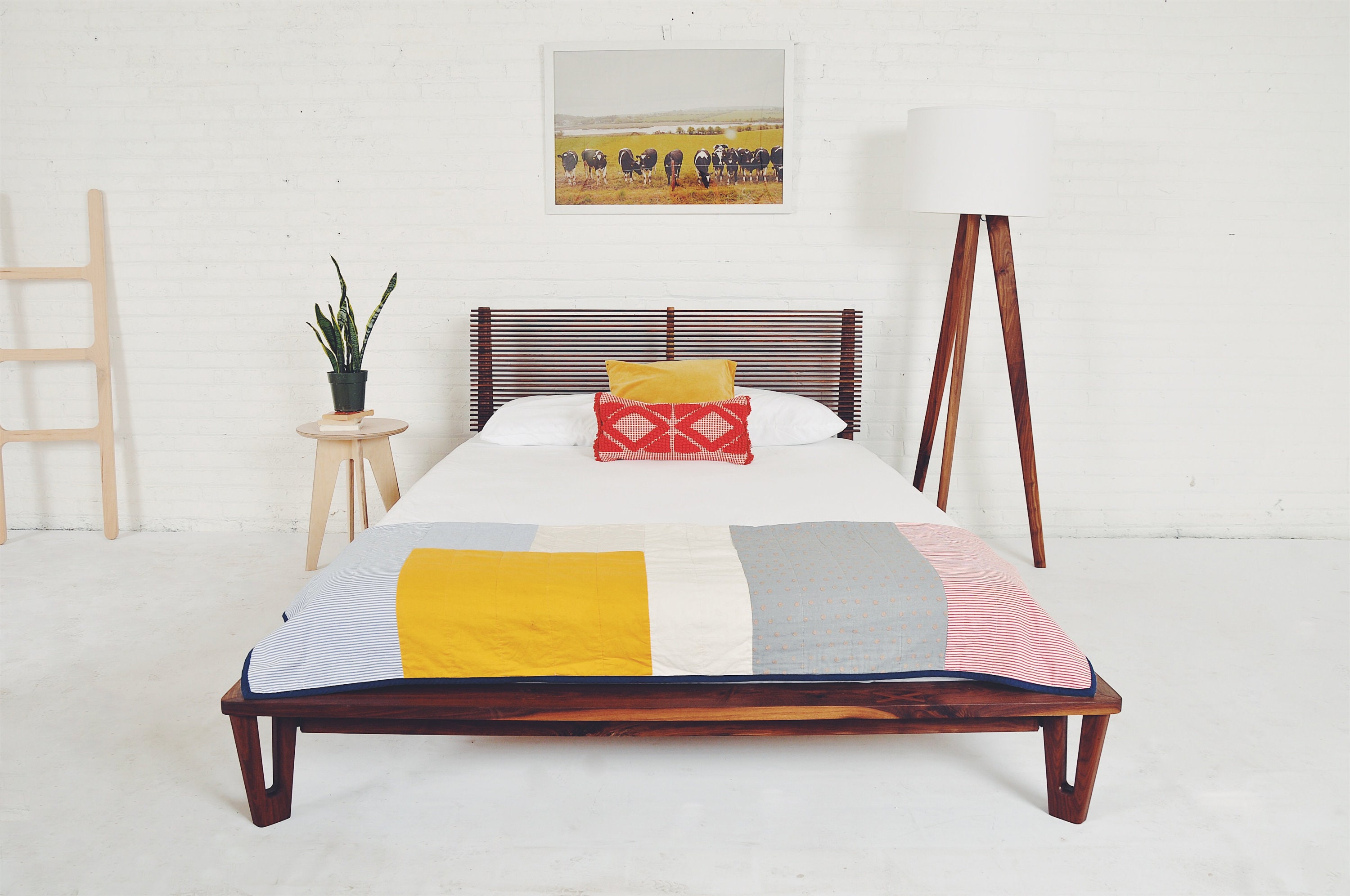 Japandi Platform Bed & Scandinavian Furniture Modern Bed Etsy