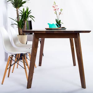 Modern Dining Table Handmade In Ohio With Solid Walnut image 3