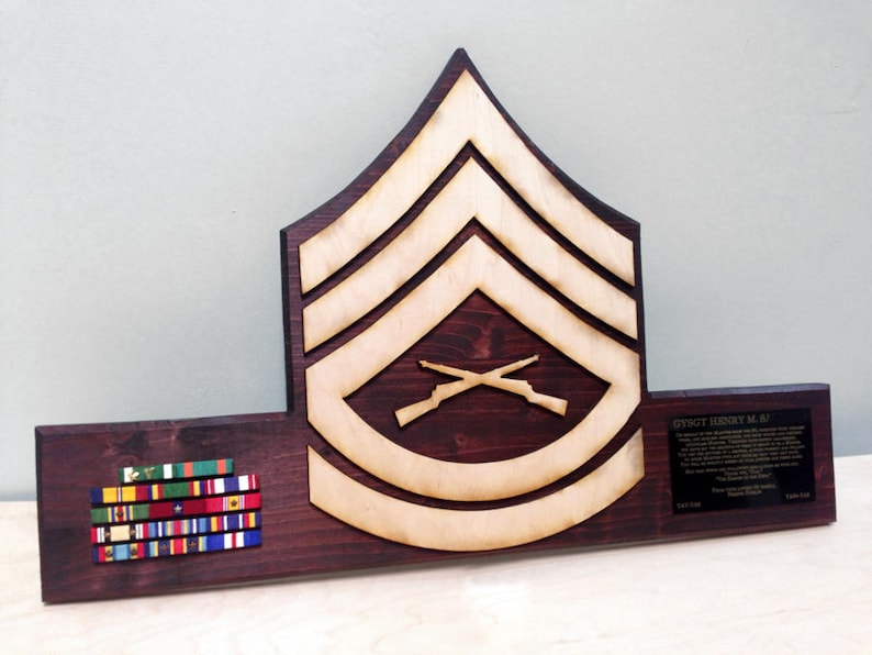 USMC Gift Custom Wooden Rank Insignia Plaque US Marines | Etsy