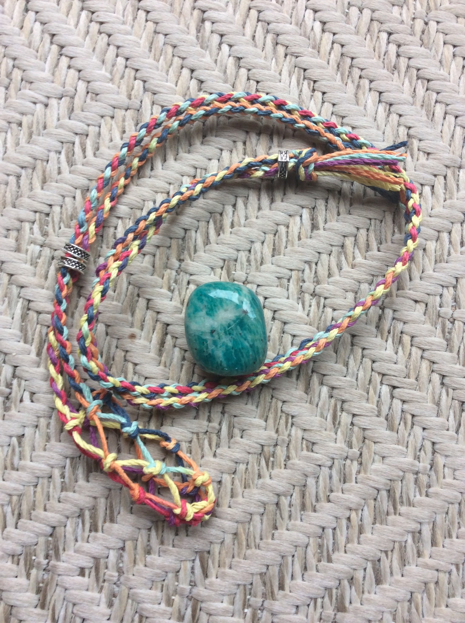 Handmade Adjustable Interchangeable Macrame Crystal Necklace . Etsy UK