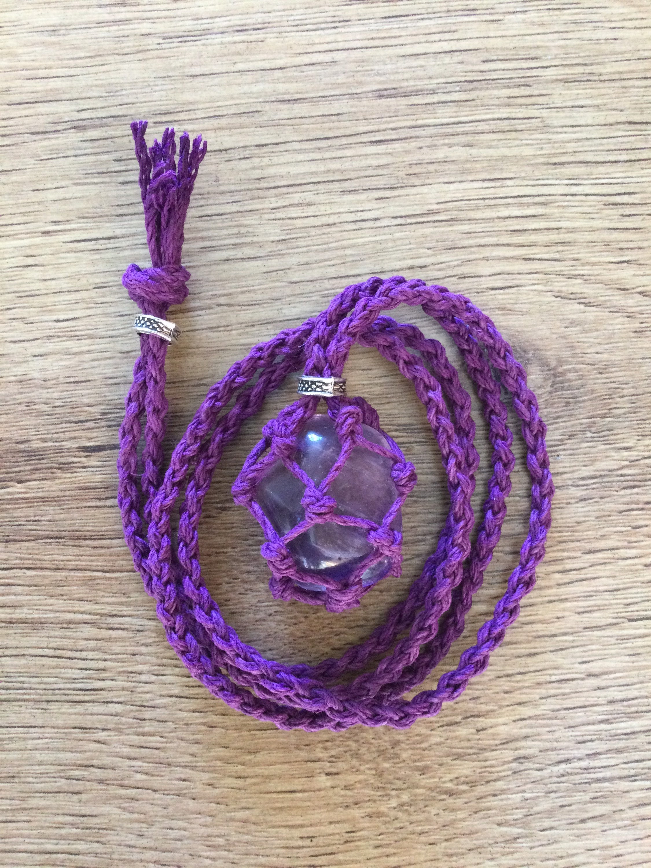 Handmade Adjustable Interchangeable Macrame Crystal Necklace . Etsy