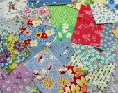 Fabric Grab Bag 1930 39 s Vintage Reproductions 25 or 40 Pieces Snippets Scraps Quilting Junk Journal Collage Scrapbooking Card Making