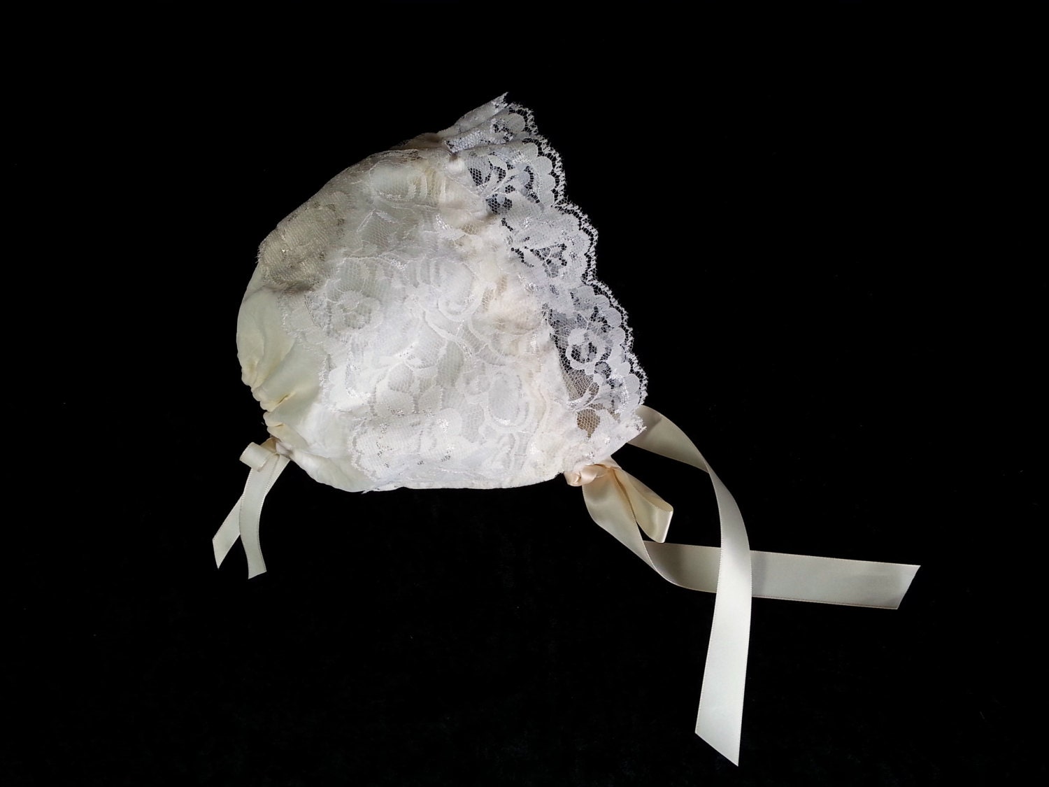 ivory christening bonnet