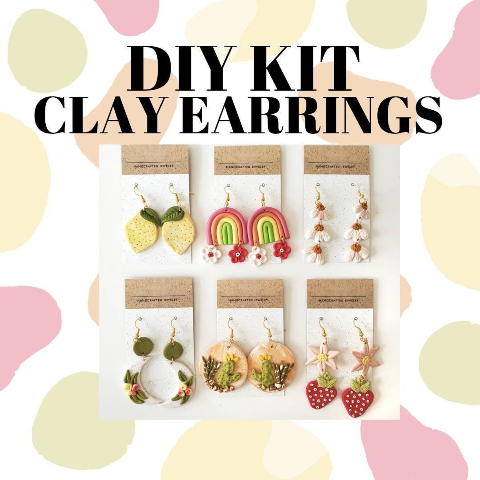 DIY Polymer Clay Earring Kit Botanical Earrings Includes Etsy