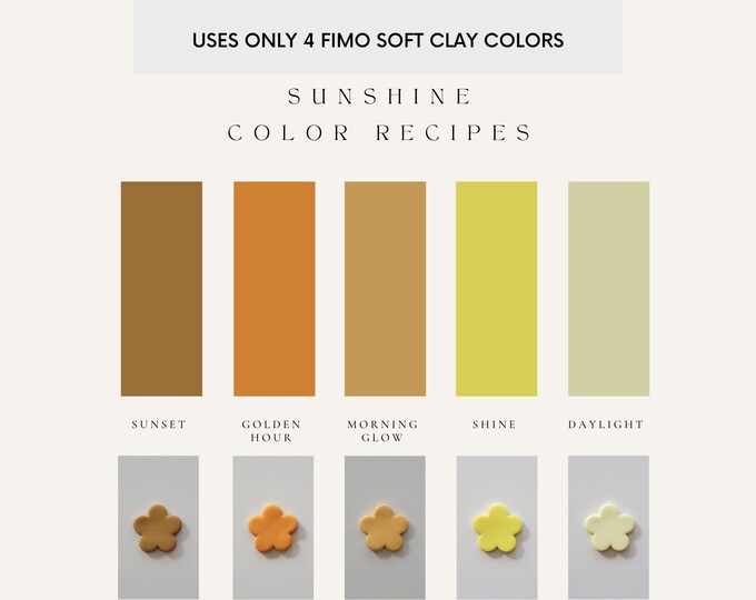 Polymer Clay Color Recipes | Fimo | Fimo Soft | Polymer Clay Color Mixing | Polymer Clay Tutorial | Digital Download |