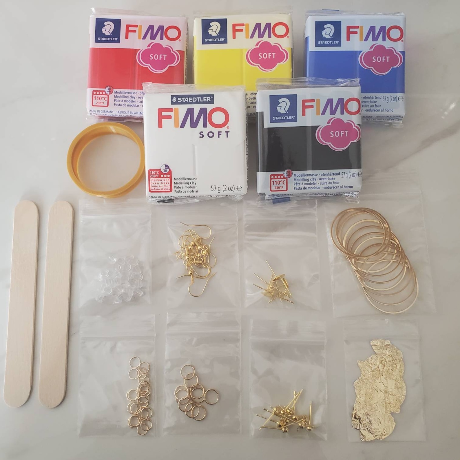 DIY Polymer Clay Earring Kit Comes With Clay 45 Color Etsy