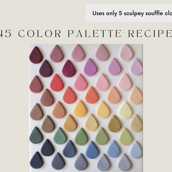 Polymer Clay Color Recipes | Sculpey Souffle | Sculpey Premo | Polymer Clay Color Mixing | Polymer Clay Tutorial | Digital Download |