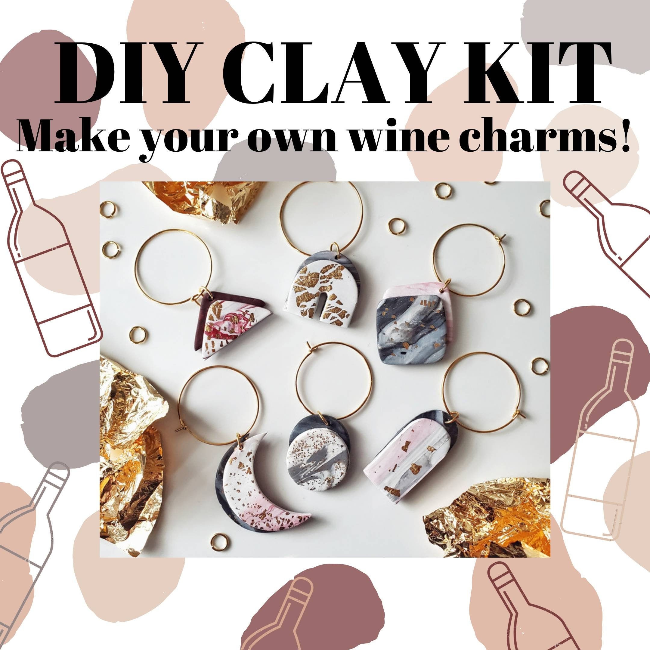 Christmas Clay Wine Charms