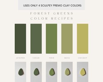 Polymer Clay Color Recipes | Sculpey Premo | Sculpey Souffle | Polymer Clay Color Mixing | Polymer Clay Tutorial | Digital Download |