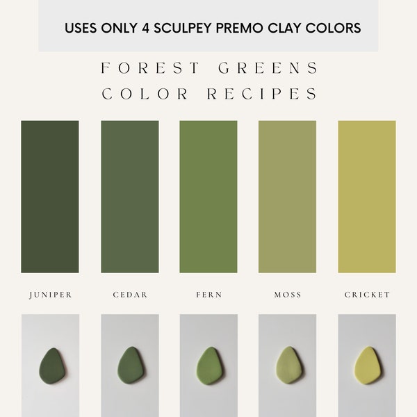 Polymer Clay Color Recipes | Sculpey Premo | Sculpey Souffle | Polymer Clay Color Mixing | Polymer Clay Tutorial | Digital Download |