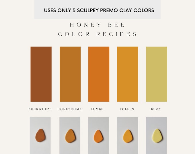 Polymer Clay Color Recipes | Sculpey Premo | Sculpey Souffle | Polymer Clay Color Mixing | Polymer Clay Tutorial | Digital Download |