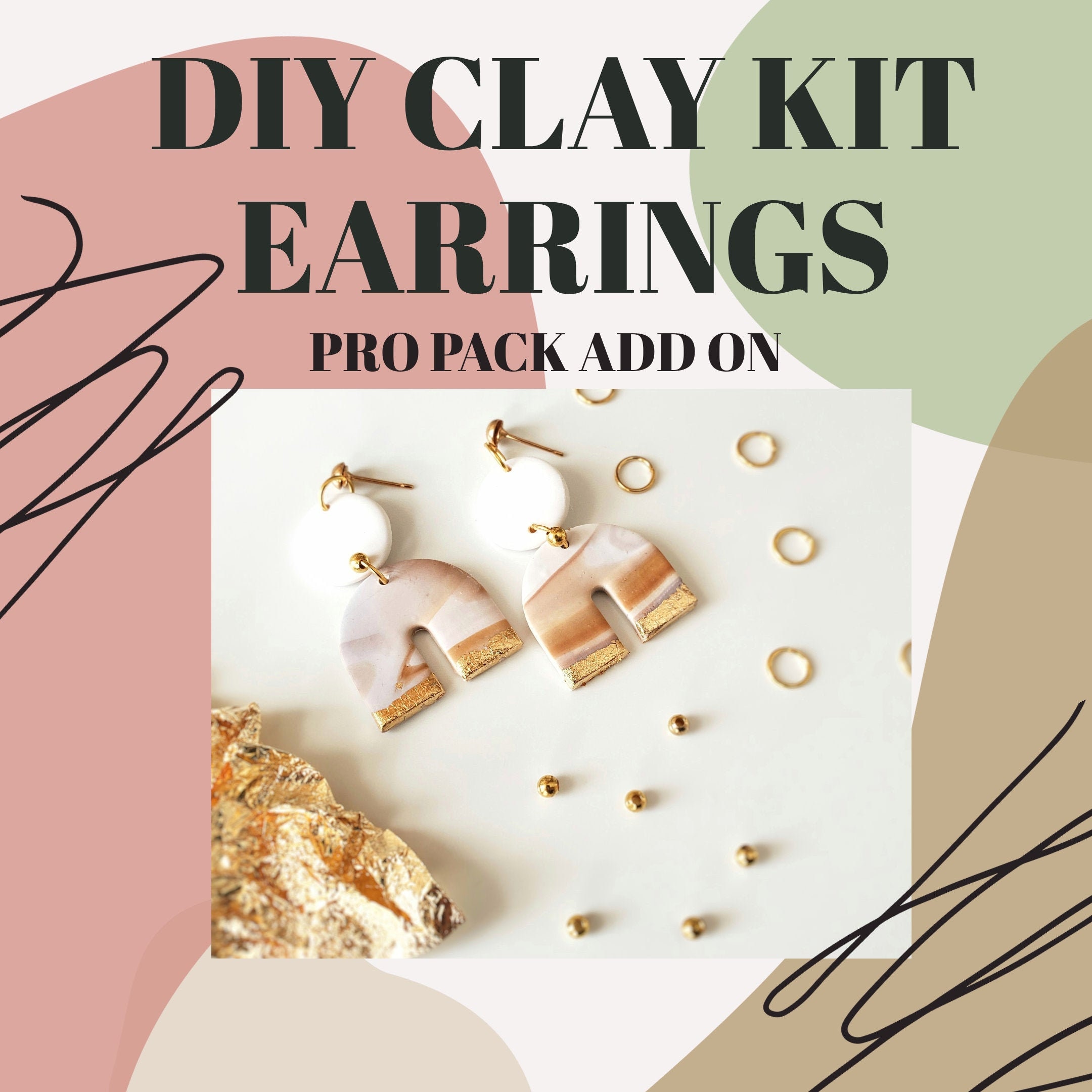 DIY Polymer Clay Earring Kit Add On Pro Pack Earring Making Kit Can