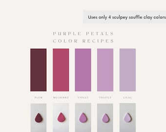 Polymer Clay Color Recipes | Sculpey Souffle | Sculpey Premo | Polymer Clay Color Mixing | Polymer Clay Tutorial | Digital Download |