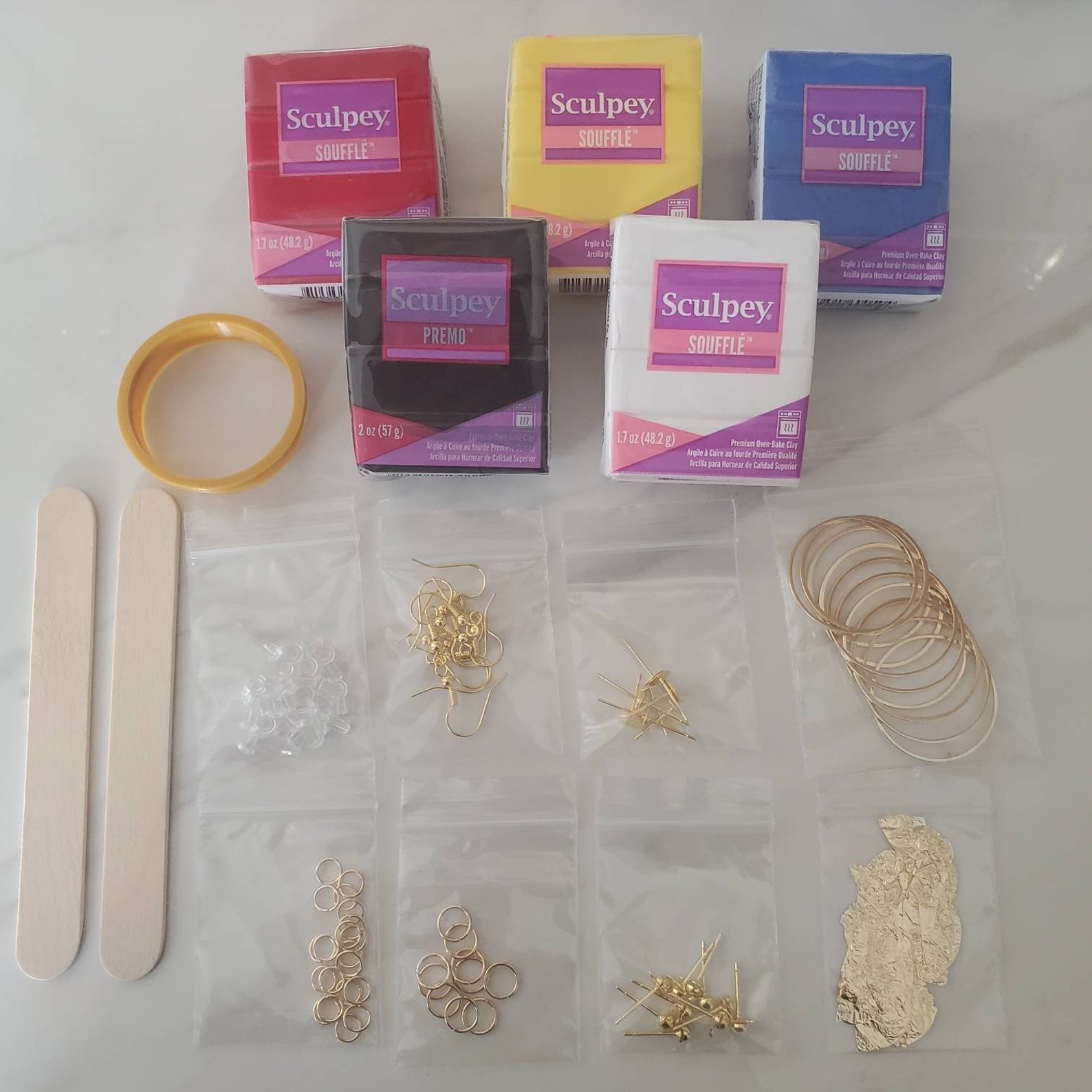 DIY Polymer Clay Earring Kit Comes With Clay 45 Color Etsy