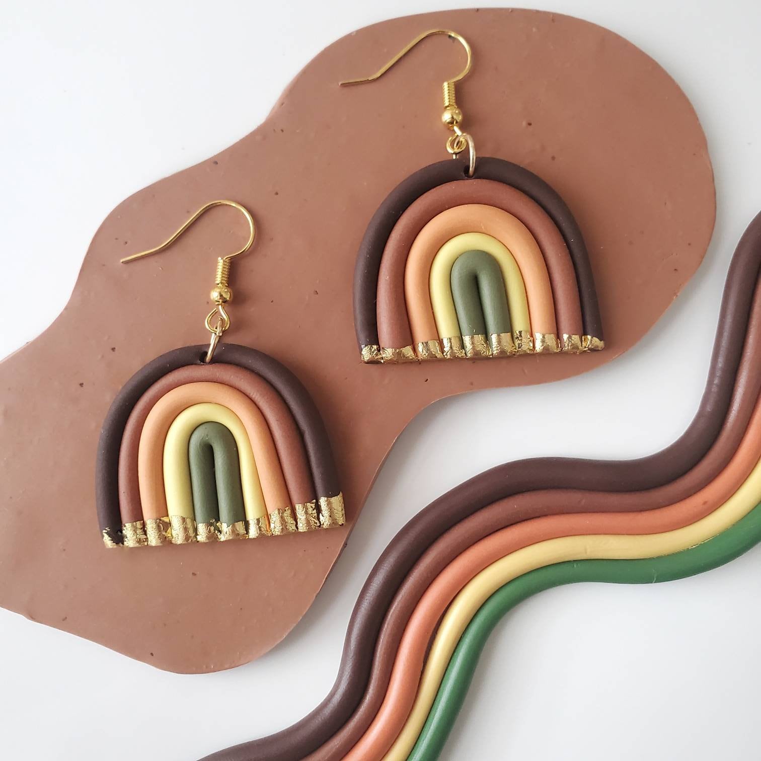 DIY Polymer Clay Earring Kit Earth Tones Sculpey Premo Etsy