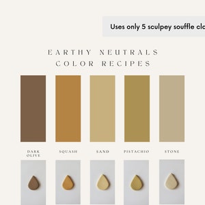 Recept med färger av polymerlera | Sculpey Soufflé | Sculpey Premo | Färgblandning med polymerlera | Handledning för polymerlera | Digital nedladdning |