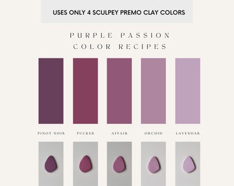 Polymer Clay Color Recipes | Sculpey Premo | Sculpey Souffle | Polymer Clay Color Mixing | Polymer Clay Tutorial | Digital Download |