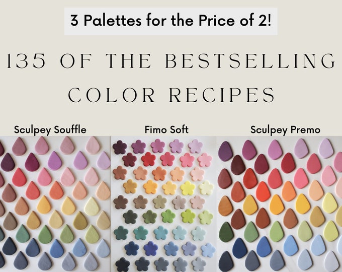 Polymer Clay Color Recipes | Sculpey Souffle | Sculpey Premo | Fimo | Polymer Clay Color Mixing | Polymer Clay Tutorial | Digital Download |