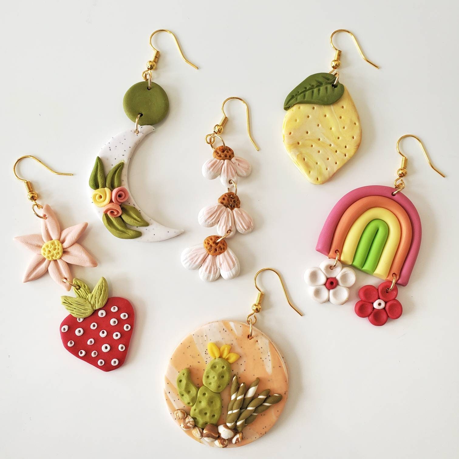 DIY Polymer Clay Earring Kit Botanical Earrings Includes Etsy