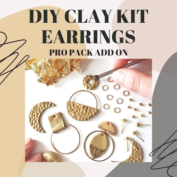 DIY Polymer Clay Earring Kit, Add On Pro Pack Earring Making Kit, Can be  combined to upgrade DIY Clay Kit