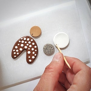 DIY Polymer Clay Earring Kit Comes with Neutral Polymer Clay Shades & Your Choice of Gold or Silver Jewelry Makes up to 6 Cute Earrings image 8