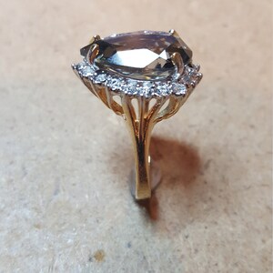 Vintage Smoky Pear Shape Cubic Zirconia Engagement Ring image 3