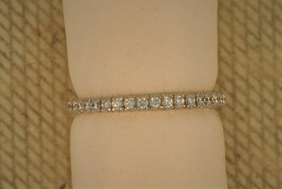 Sterling Silver Minimalist CZ Band - image 2