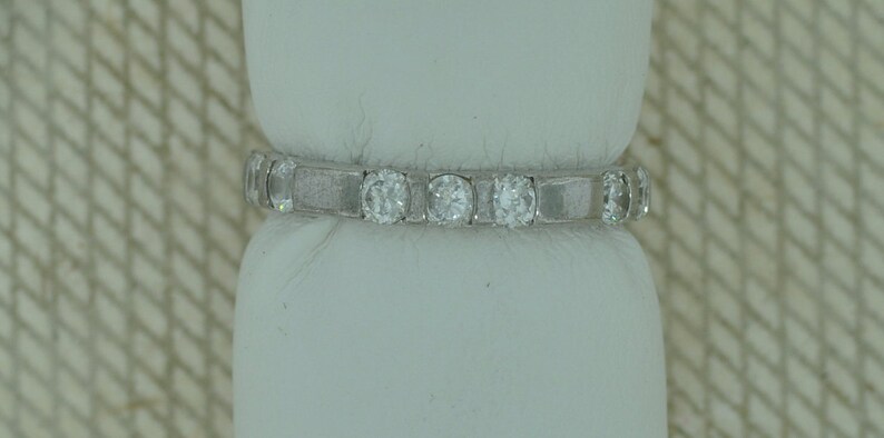 Sterling Silver and CZ Eternity Band