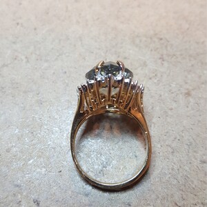 Vintage Smoky Pear Shape Cubic Zirconia Engagement Ring image 4