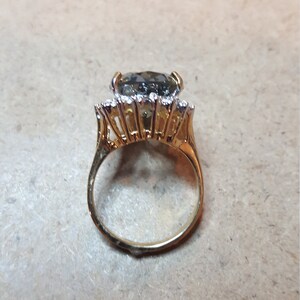Vintage Smoky Pear Shape Cubic Zirconia Engagement Ring image 5
