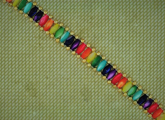Handmade Rainbow Bead Bracelet - image 1