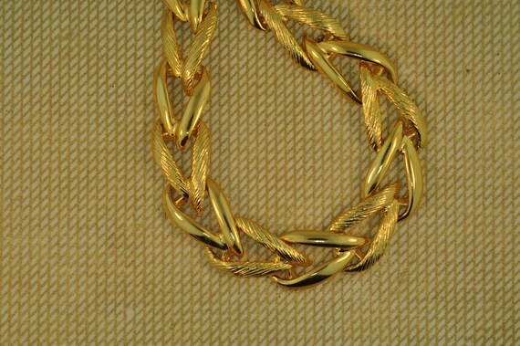 Vintage Gold Tone Designer Link Necklace - image 2