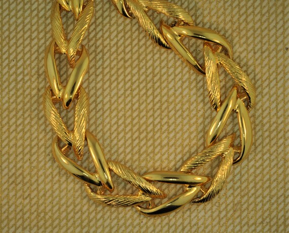 Vintage Gold Tone Designer Link Necklace - image 1
