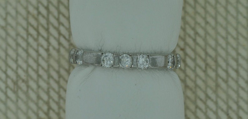 Sterling Silver and CZ Eternity Band