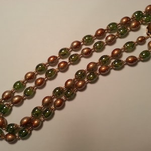 Vintage 1980&#39;s Double Strand Bead Necklace