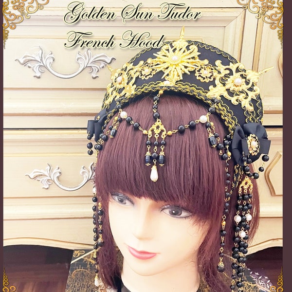 Golden Sun Tudor French Hood-Classic Lolita/Renaissance Style/French Hood