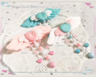 Kawaii Love Wing Dangles Hairclip - Sweet Lolita/Kawaii/Harajuku Fashion Style