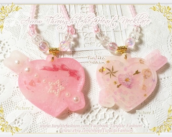 Arrow Through the Heart Necklace - Valentines Collection - Sweet Lolita Fashion